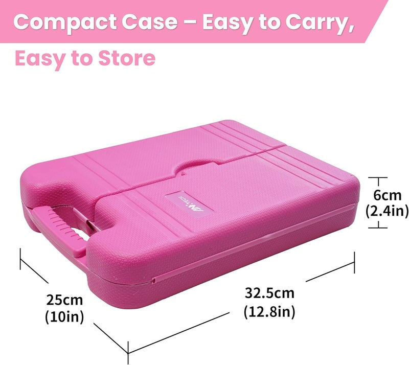 ANXTECH Pink Tool Set for Women, 136-Piece Household Small Tool Set, Toolbox Storage for Home Repairs, Portable Hand Tool Kit for Home Car College - Image 3